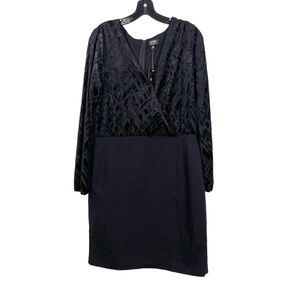 Nicole Miller NWT Velvet Surplice Neckline Long Sleeved Mini Dress Black Size 12